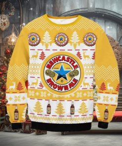 Newcastle Brown Ale Beer Pine Tree Ugly Christmas Sweater Impressive Gift For Men And Women