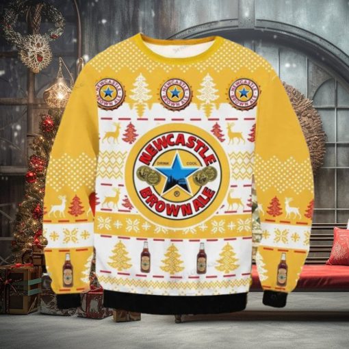 Newcastle Brown Ale Beer Pine Tree Ugly Christmas Sweater Impressive Gift For Men And Women