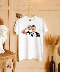 Newcastle United FC Bruno Guimaraes with beer art shirt