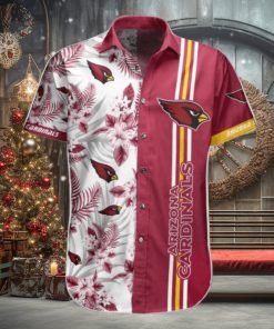 Nfl Arizona Cardinals Red White Flower Trendy Hawaiian Shirt Aloha Shirt