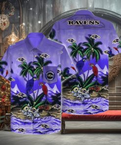 Nfl Baltimore Ravens Coconut Tree Purple Trendy Hawaiian Shirt Aloha Shirt