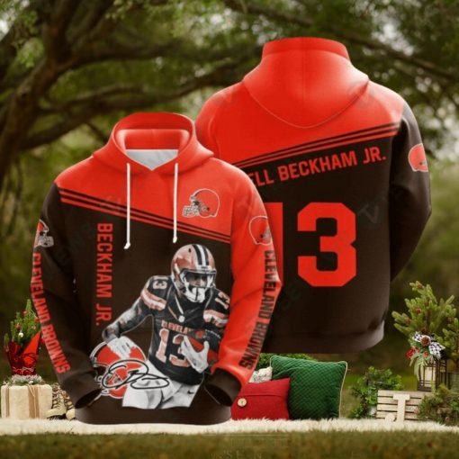 Nfl Cleveland Browns 3D Puff Print Hoodie