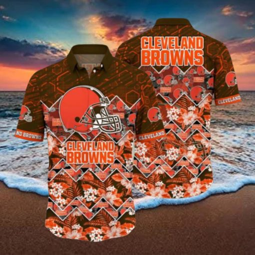 Nfl Cleveland Browns Hawaiian Shirt 3D Printed Aloha Shirt For Men Women Tropical Style