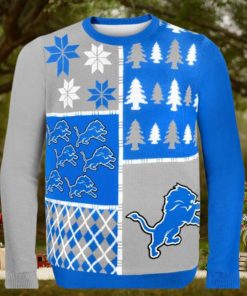 Nfl Detroit Lions Busy Block Ugly Christmas Sweaters