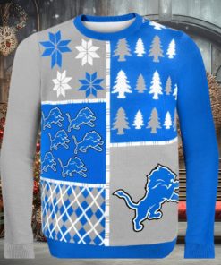 Nfl Detroit Lions Busy Block Ugly Christmas Sweaters