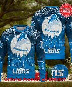 Nfl Detroit Lions Logo Snowflake Design Ugly Christmas Sweater