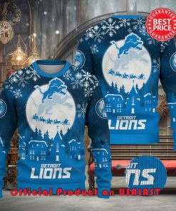 Nfl Detroit Lions Logo Snowflake Design Ugly Christmas Sweater
