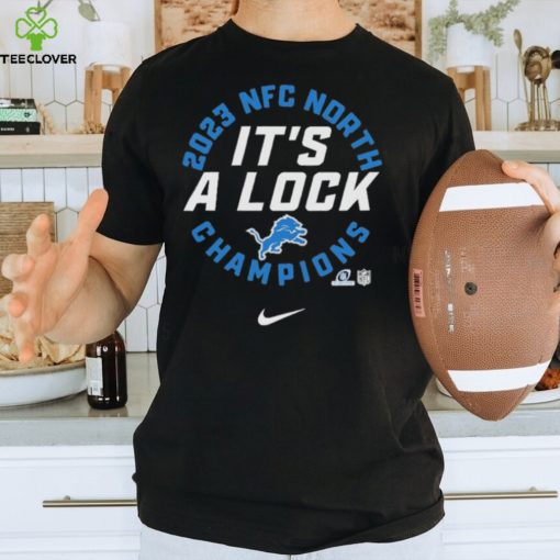 Nfl Detroit Lions Nike Black 2023 Nfc North It’s A Lock Champions T Shirt