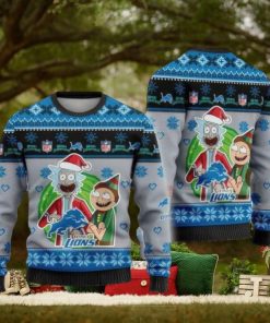 Nfl Detroit Lions Rick And Morty Ugly Christmas Sweaters