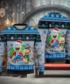 Nfl Detroit Lions Rick And Morty Ugly Christmas Sweaters