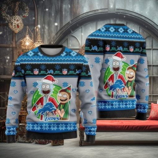 Nfl Detroit Lions Rick And Morty Ugly Christmas Sweaters