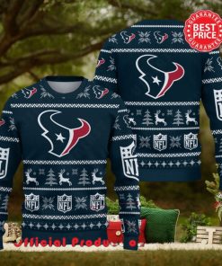 Nfl Houston Texans Logo Reindeer Snowflake Christmas Ugly Sweater