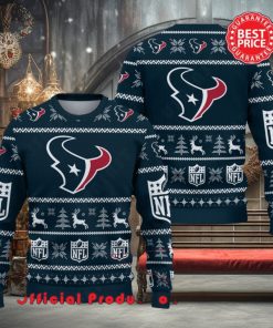 Nfl Houston Texans Logo Reindeer Snowflake Christmas Ugly Sweater