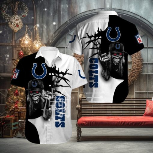 Nfl Indianapolis Colts Halloween Iron Maiden Trendy Hawaiian Shirt Aloha Shirt