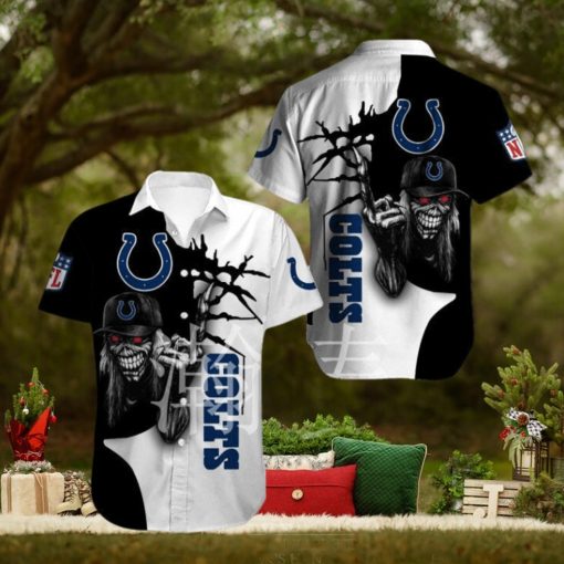 Nfl Indianapolis Colts Halloween Iron Maiden Trendy Hawaiian Shirt Aloha Shirt