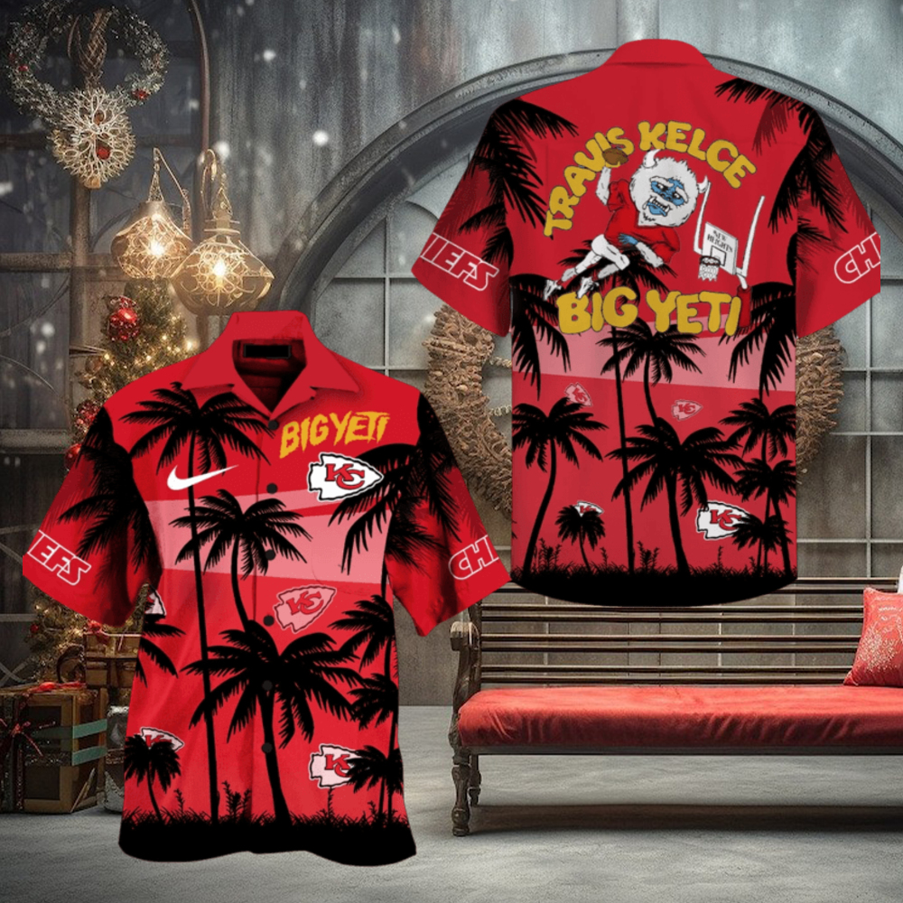 Nfl Kansas City Chiefs Hawaiian Shirt And Shorts Travis Kelce Big Yeti Aloha Summer Beach Shirt Football Gift Nike Super Bowl Kc Chiefs Button Up Shirts