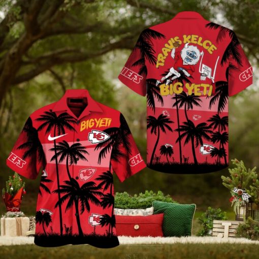 Nfl Kansas City Chiefs Hawaiian Shirt And Shorts Travis Kelce Big Yeti Aloha Summer Beach Shirt Football Gift Nike Super Bowl Kc Chiefs Button Up Shirts