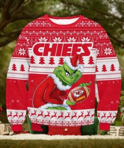 Nfl Kansas City Chiefs The Grinch Santa With Logo Christmas Ugly Sweater