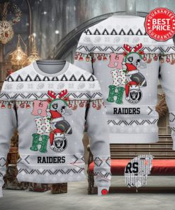 Nfl Las Vegas Raiders Hohoho Santa Hat Christmas Ugly Sweater