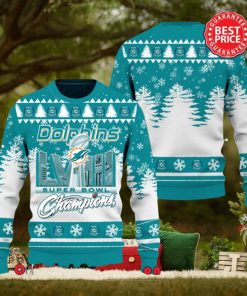 Nfl Miami Dolphins Logo Super Bowl Champions Ugly Christmas Sweater