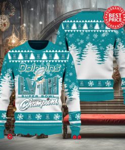 Nfl Miami Dolphins Logo Super Bowl Champions Ugly Christmas Sweater