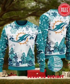Nfl Miami Dolphins Special Logo Snowflake Reindeer White Christmas Ugly Sweater