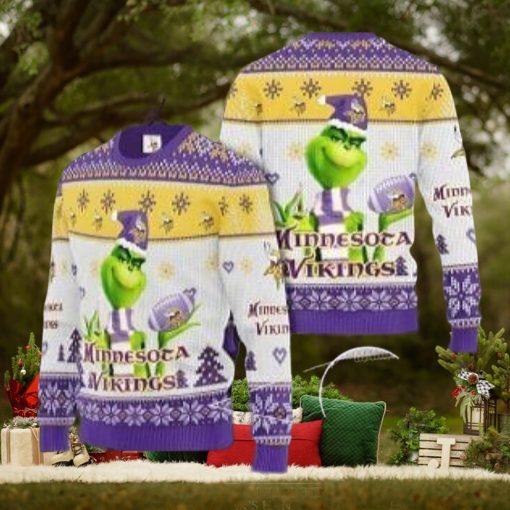 Nfl Minnesota Vikings Grinch Winter Ugly Christmas Sweater Perfect Holiday Gift
