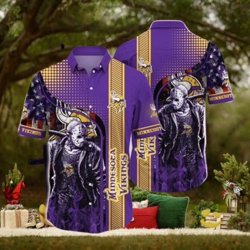 Nfl Minnesota Vikings Horror Halloween Night Trendy Hawaiian Shirt Aloha Shirt