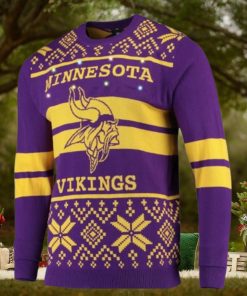 Nfl Minnesota Vikings Huge Logo Snowflake Ugly Christmas Sweaters