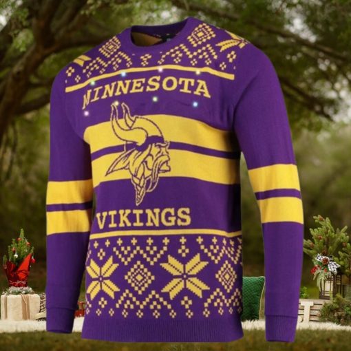 Nfl Minnesota Vikings Huge Logo Snowflake Ugly Christmas Sweaters