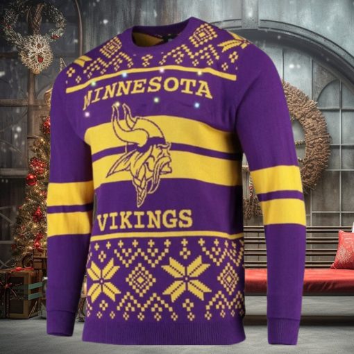 Nfl Minnesota Vikings Huge Logo Snowflake Ugly Christmas Sweaters