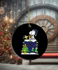 Nfl New York Giants Snoopy And Woodstock Christmas Ornament