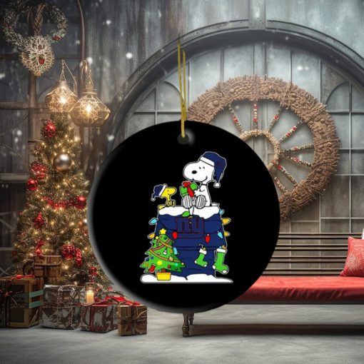 Nfl New York Giants Snoopy And Woodstock Christmas Ornament