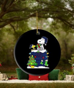 Nfl New York Giants Snoopy And Woodstock Christmas Ornament