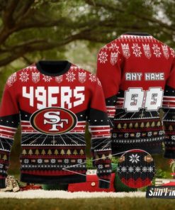 Nfl San Francisco 49Ers Custom Name And Number Personalized Ugly Christmas Sweaters