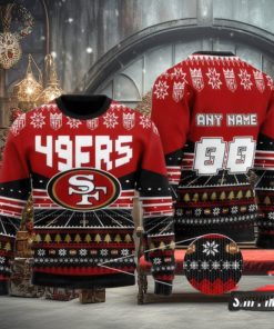 Nfl San Francisco 49Ers Custom Name And Number Personalized Ugly Christmas Sweaters 1 Nfl San Francisco 49Ers Custom Name And Number Personalized Ugly Christmas Sweaters