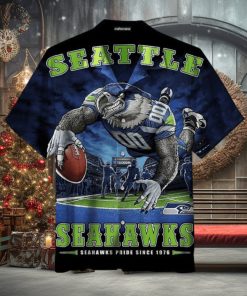 Nfl Seattle Seahawks Navy Mascot Trendy Hawaiian Shirt Aloha Shirt