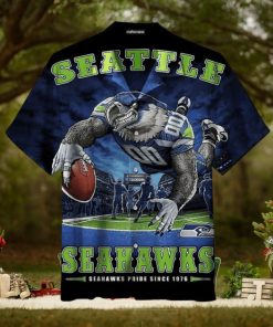 Nfl Seattle Seahawks Navy Mascot Trendy Hawaiian Shirt Aloha Shirt