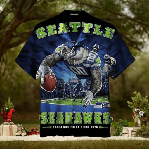 Nfl Seattle Seahawks Navy Mascot Trendy Hawaiian Shirt Aloha Shirt