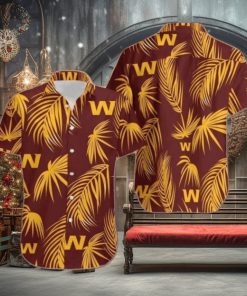 Nfl Washington Commanders Yellow Leaf Trendy Hawaiian Shirt Aloha Shirt