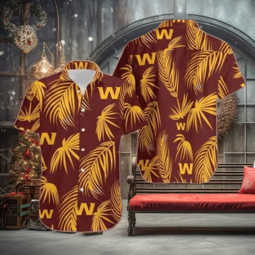 Nfl Washington Commanders Yellow Leaf Trendy Hawaiian Shirt Aloha Shirt