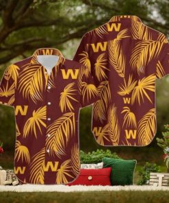 Nfl Washington Commanders Yellow Leaf Trendy Hawaiian Shirt Aloha Shirt