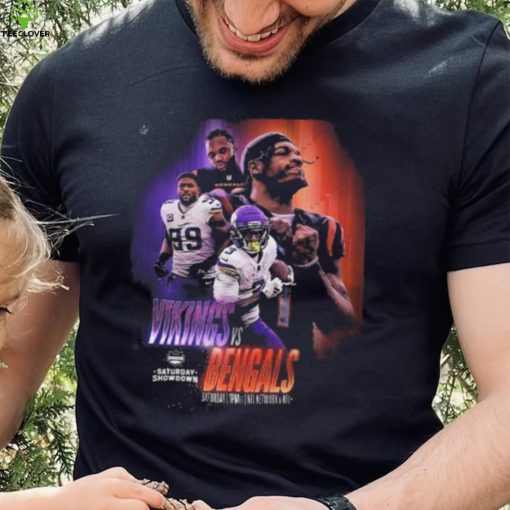 Nfl afc nfc north saturday showdown to kickoff minnesota vikings versus cincinnati bengals poster shirt