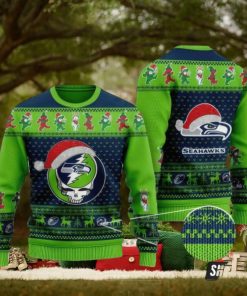 Nfl seattle seahawks greatful dead green color ugly christmas Sweaters