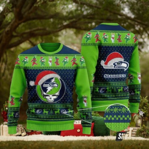 Nfl seattle seahawks greatful dead green color ugly christmas Sweaters