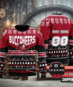 Nfl tampa bay buccaneers custom name and number ugly christmas Sweater