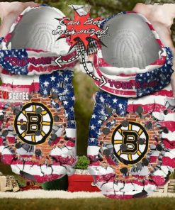 Nhl Boston Bruins American Flag Custom Name Crocs Clog