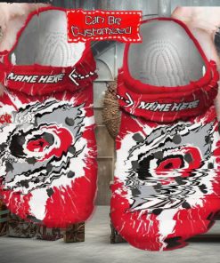 Nhl Carolina Hurricanes Custom Name Red White Crocs Clog