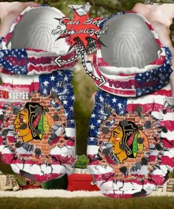 Nhl Chicago Blackhawks American Flag Custom Name Crocs Clog