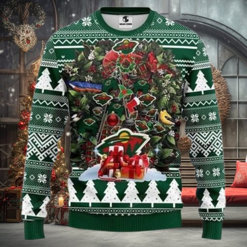 Nhl Minnesota Wild Tree Ugly Christmas Sweater All Over Print